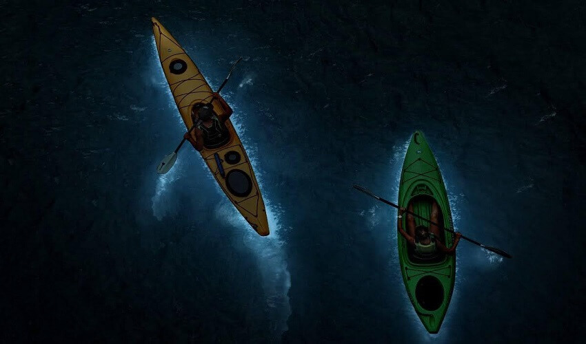 Kayak nocturne dans la baie de Lan Ha